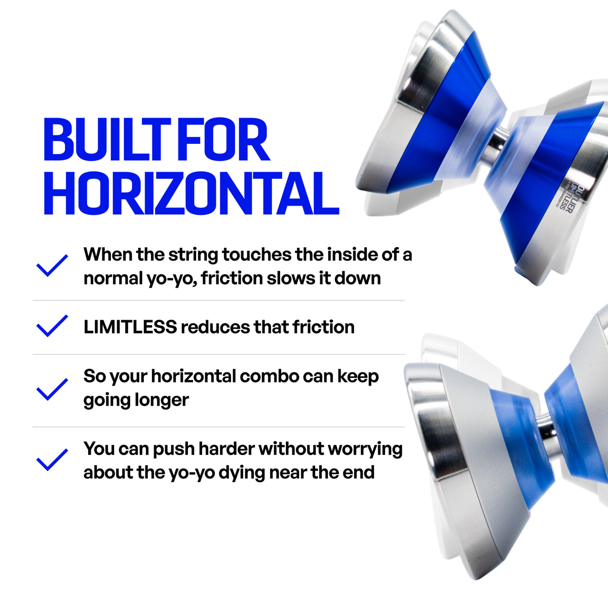 OUTLIER LIMITLESS yoyo built for horizontal play, less string friction so combos keep going