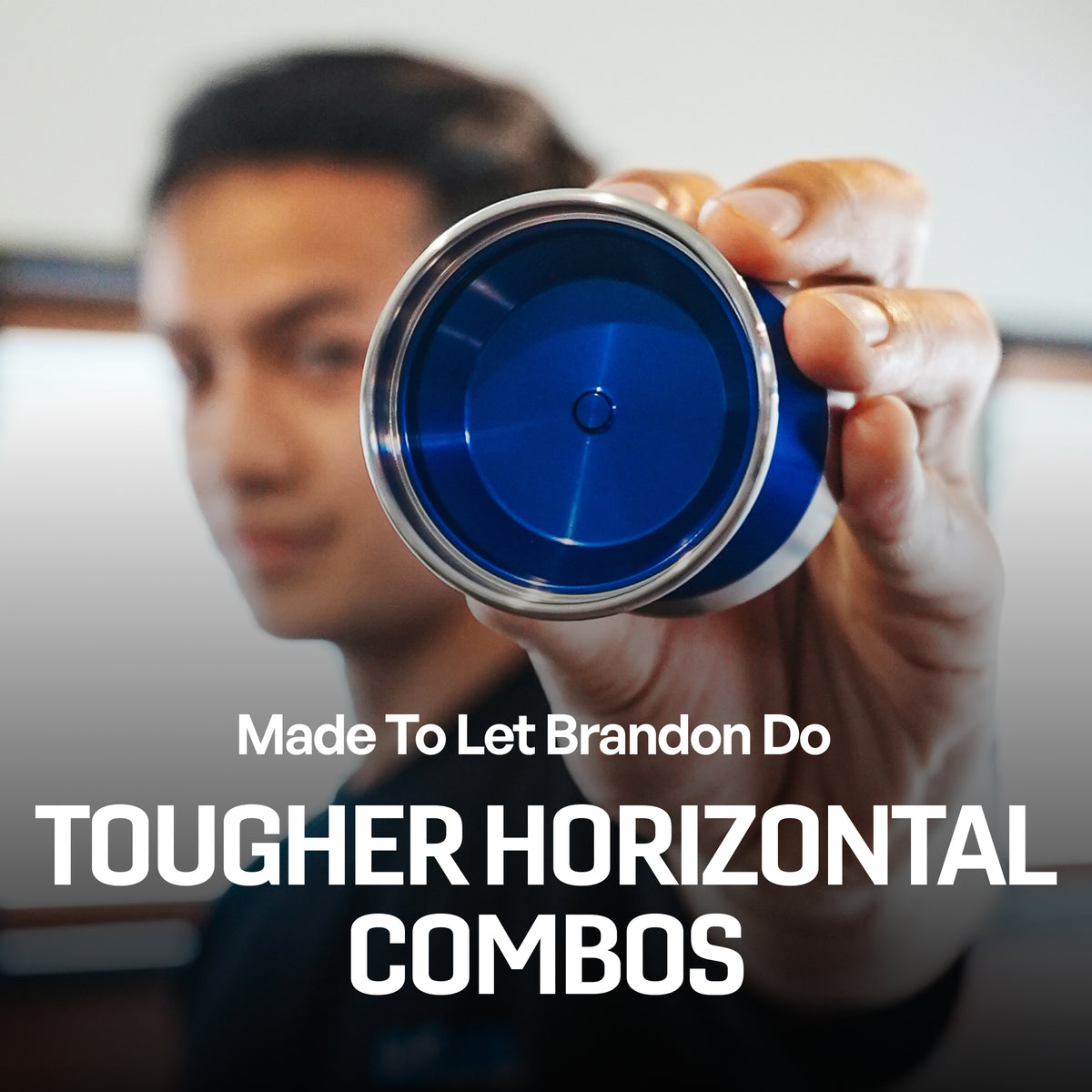 Brandon Vu holding the OUTLIER LIMITLESS yoyo, built for tougher horizontal combos