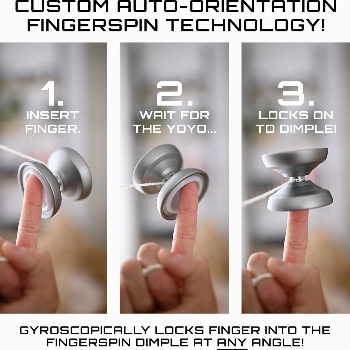 How the CHEATCODE auto-orientation cap locks a fingerspin onto your finger at any angle
