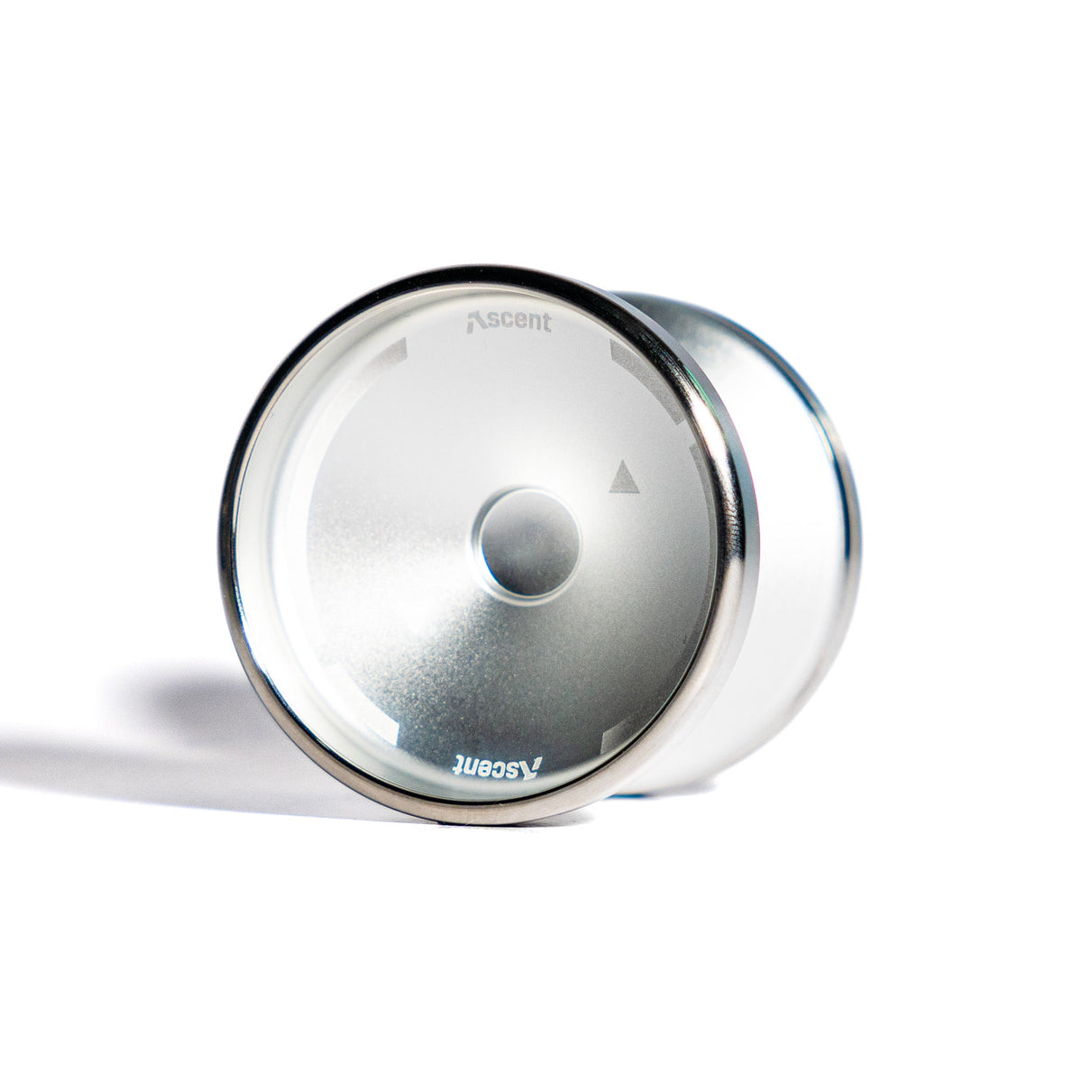 Bi-Metal Ascent yoyo in Silver with stainless steel rims