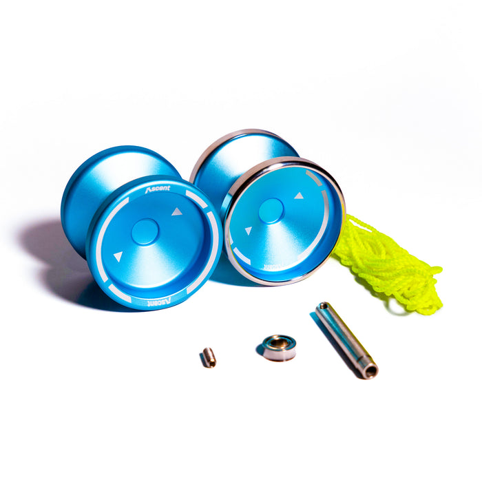 Master Ascent Pack with the Metal Ascent and Bimetal Ascent in Aqua plus string and a bearing tool