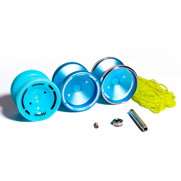 Ultimate Ascent Set with the plastic Ascent, Metal Ascent and Bimetal Ascent in Aqua plus string