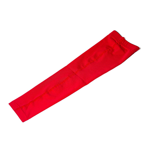 Red OFFSET Competition Arm Sleeve laid flat on a white background