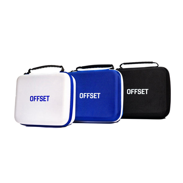 OFFSET Yoyo Hard Case in white, blue and black lined up together