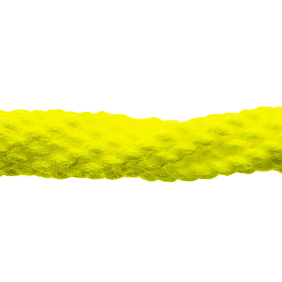 Close up of a single strand of OFFSET Professional Yoyo String in neon yellow