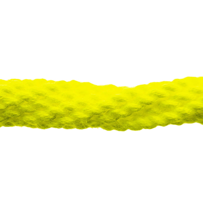 Close up of a single strand of OFFSET Professional Yoyo String in neon yellow