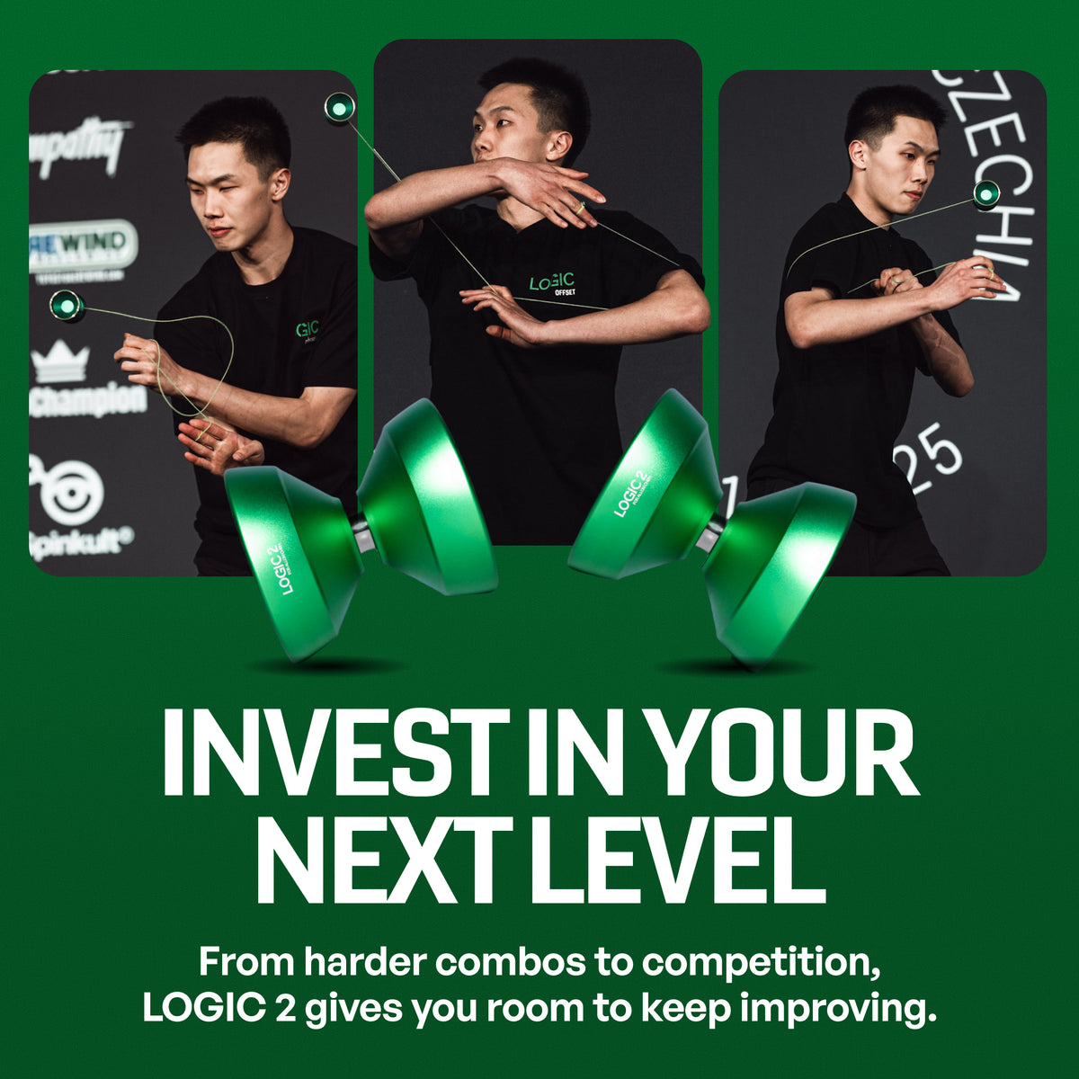 Allon Chen competing with the LOGIC 2 yoyo, built for harder combos and competition [hover]