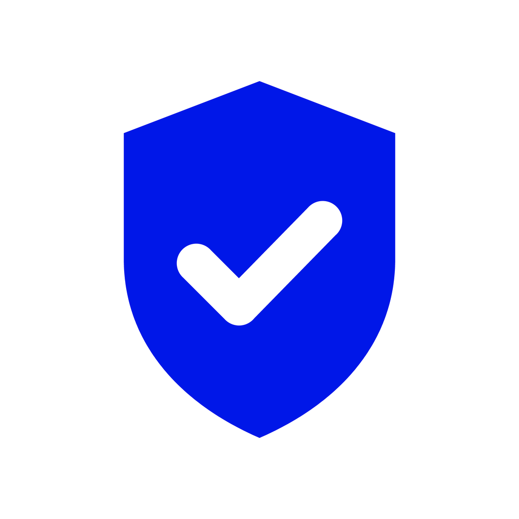 Blue shield with a white tick, the OFFSET Shipping Protection mark