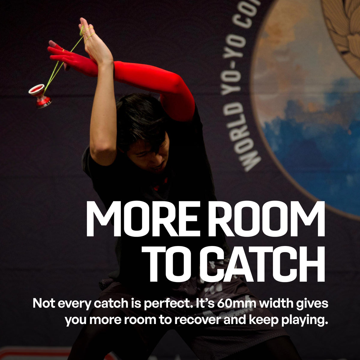 Xavier Ng catching the XENON SUPREME yoyo, 60mm width gives more room to catch